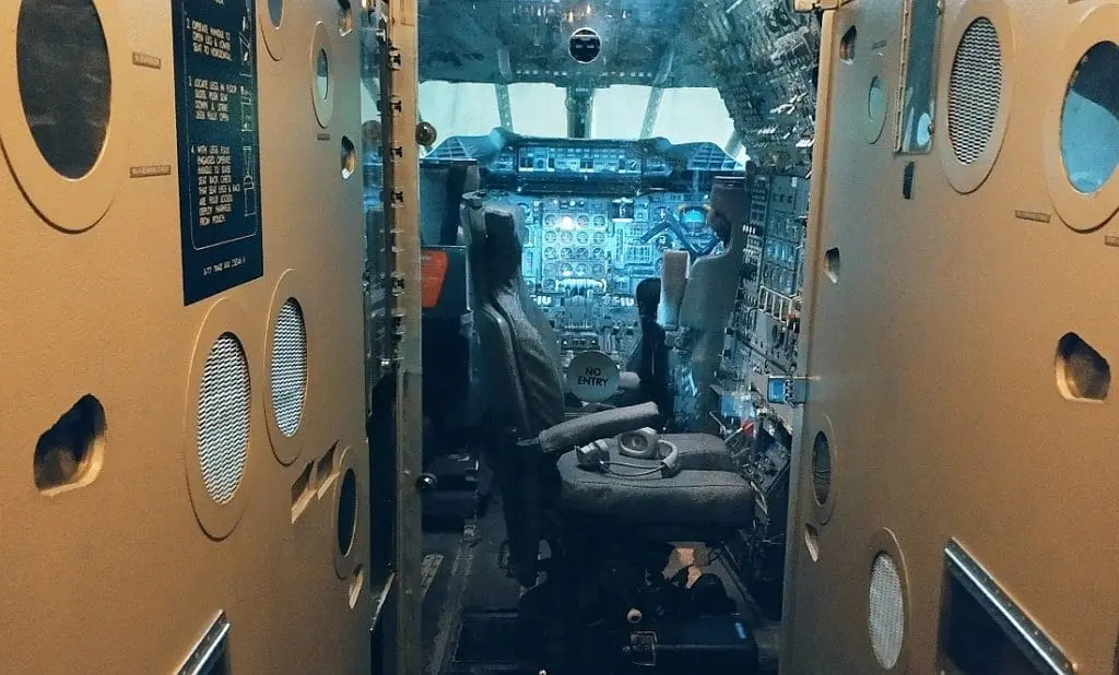 Co w środku Concorde'a. Concorde G-BOAA. Muzeum Lotnictwa w Szkocji. Atrakcje w okolicy Edynburga