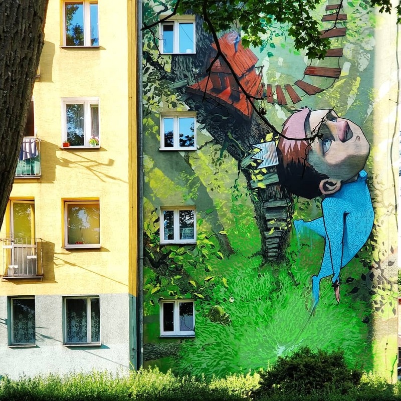 Street art w Bydgoszczy. Mural Piotruś Pan